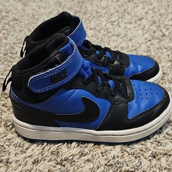 Nike Kids Black and Blue High-Top Sneakers Size 11c - Picture 2 of 6